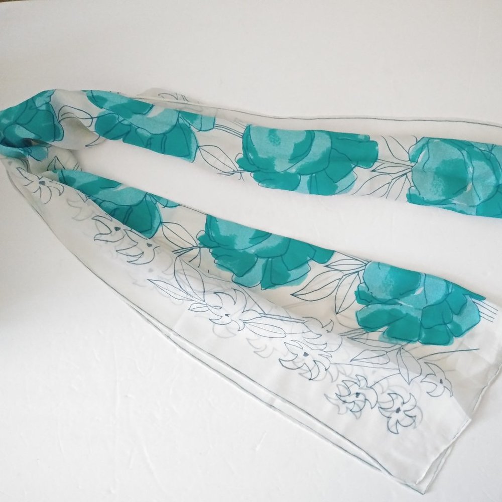 Vera Neumann Signature Turquoise Scarf - Picture 1 of 10
